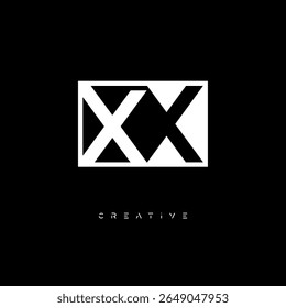 XX Negative Space Monogram – Minimalist Black and White Letter mark Logo for Creative Branding, Fashion Identity and Modern Design Concepts
