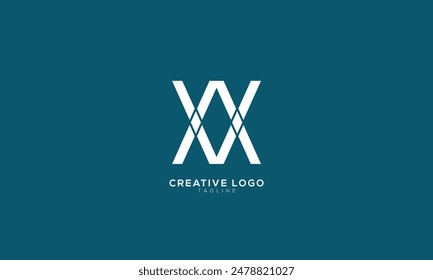 XX VA AV Abstractas inicial monograma alfabeto letra logo diseño