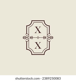 XX vintage wedding initial logo in high quality professional design that will print well across any print media