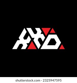 XXD triangle letter logo design with triangle shape. XXD triangle logo design monogram. XXD triangle vector logo template with red color. XXD triangular logo Simple, Elegant, and Luxurious design.