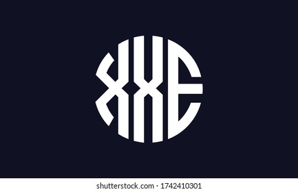XXE Circle Emblem Abstract Monogram Letter Mark Vector Logo Template