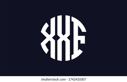 Plantilla de logotipo de marca vectorial de la letra de monograma XXF Circle Emblem Resumen