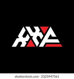 Diseño del logotipo de la letra triangular XXF con forma triangular. Monograma de diseño del logotipo del triángulo XXF. Plantilla de logotipo vectorial de triángulo XXF con color rojo. Logo triangular XXF Diseño sencillo, elegante y lujoso.