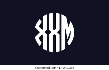 XXM Circle Emblem Abstract Monogram Letter Mark Vector Logo Template