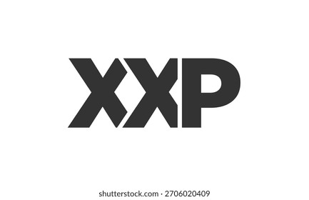 XXP logo design template with strong and modern bold text. Initial based vector logotype featuring simple and minimal typography. Trendy company identity ideal for businesses brand presence.