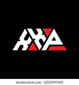 Diseño del logotipo de la letra triangular XXP con forma triangular. Monograma de diseño del logotipo del triángulo XXP. Plantilla de logotipo vectorial de triángulo XXP con color rojo. Logo triangular XXP Diseño sencillo, elegante y lujoso.