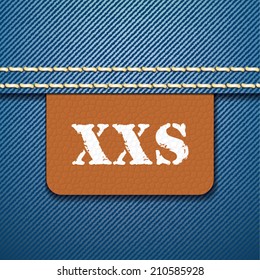 XXS size clothing label - vector illustration