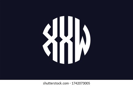 XXW Circle Emblem Abstract Monogram Letter Mark Vector Logo Template