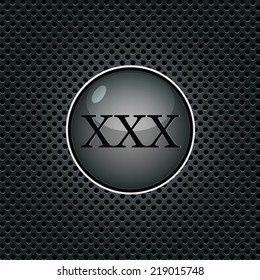 xxx black glossy internet button. vector illustration