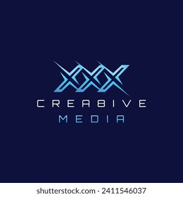 XXX, designed using on black background, sign, logo, symbol, icon, graphic, vector.	