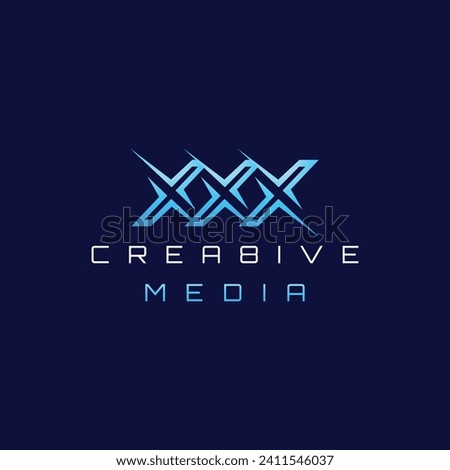 XXX, designed using on black background, sign, logo, symbol, icon, graphic, vector.	