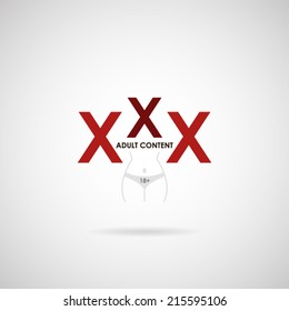XXX icon adult content on gradient grey background poster