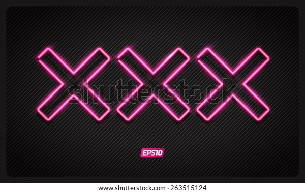 Xxx Neon Sign Stock Vector Royalty Free 263515124