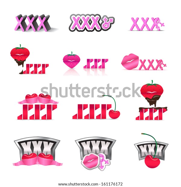 Xxx Porn Icons Set Isolated On Stock Vector Royalty Free 161176172