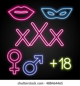 XXX Set Neon Vector