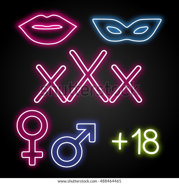 Xxxset - Xxx Set Neon Vector Stock Vector (Royalty Free) 488464465