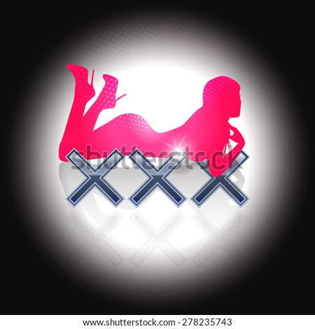 Xxx Sign Silhouette Sexy Woman Stock Vector Royalty Free Shutterstock