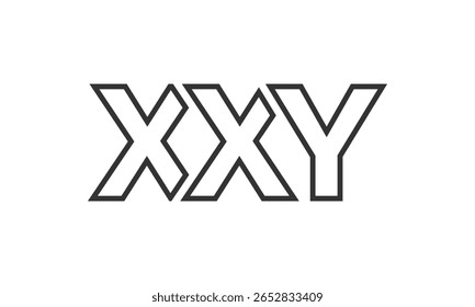 Modelo de design de logotipo XXY com texto em negrito forte e moderno. Logotipo vetorial inicial com tipografia simples e mínima. Identidade de empresa moderna ideal para a presença de marca de empresas.