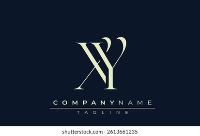 XY abstract Logo. Elegantly Designed Minimalist Monogram Logo with Stylish Lettering. Sophisticated and sleek minimalist monogram showcasing unique lettering design.