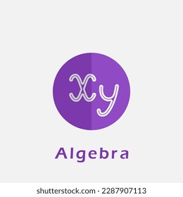 XY algebra logo vector. Purple color in design.