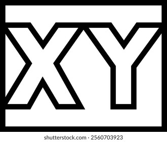 xy icon. Thin linear style design isolated on white background