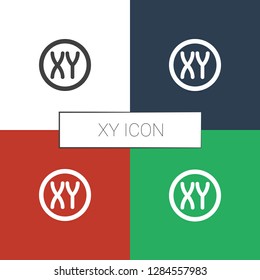 XY icon white background. Editable filled XY icon from innovations. Trendy XY icon for web and mobile.