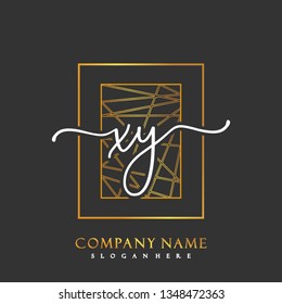 XY Initial Handwriting logo template vector