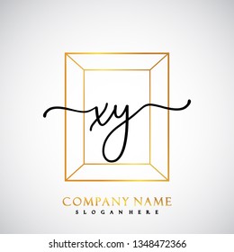 XY Initial Handwriting logo template vector