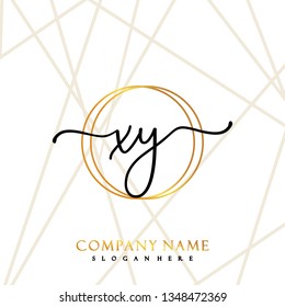 XY Initial Handwriting logo template vector