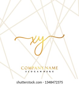 XY Initial Handwriting logo template vector