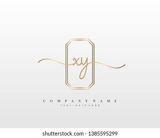 XY initial handwriting logo template vector