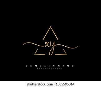 XY initial handwriting logo template vector