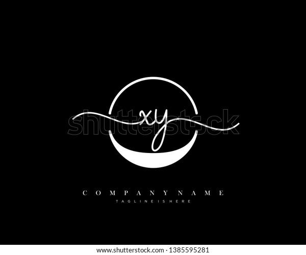 Xy Initial Handwriting Logo Template Vector Stock Vector Royalty Free