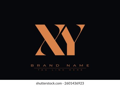 XY initial letter logo design. Letter X and Y luxury alphabet letter logo icon template