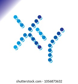 XY initial Letter Logo Vector, point circle