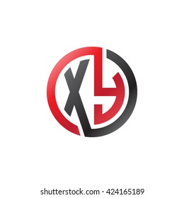 XY initial letters looping linked circle logo red black