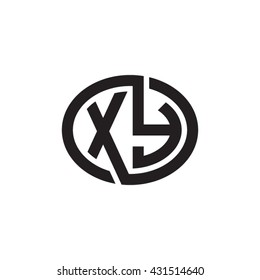 XY initial letters looping linked ellipse monogram logo