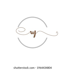 XY Initial Logo Handwriting template letter illustration