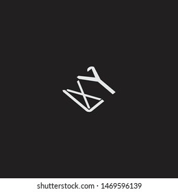 XY Initial Logo letters with rotate squere template