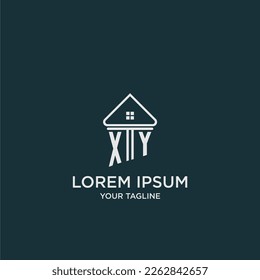 XY logotipo inicial monograma inmobiliario con ideas de imagen en casa