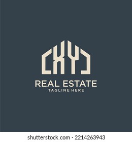 Logotipo de monograma inicial XY para diseño inmobiliario