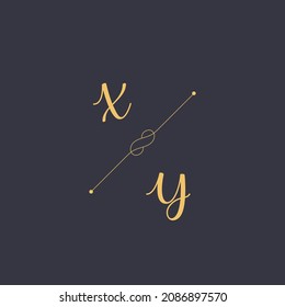 XY Initials letter alphabet watercolor logo branding set collection, Feminine logotype template in elegant artistic style. Feminine luxury logo design template.