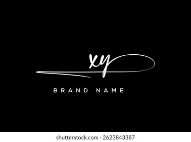 XY letter beauty handwriting vector logo. 