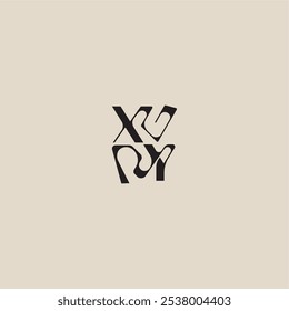 XY letter bold style and luxury concept curved typography monogram elegant initial logo