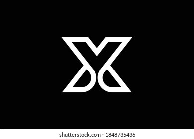 Diseño del logo de la carta XY sobre fondo de lujo. Concepto de logotipo de letras de monograma YX. Diseño de iconos XY. YX elegante y Professional diseño de icono de letra blanca en color sobre fondo negro. X Y YX XY