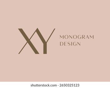 XY letter logo icon design. Classic style luxury initials monogram.