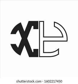 XY Letter logo monogram with oval shape negative space design template white background