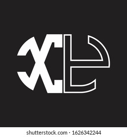 XY Letter logo monogram with oval shape negative space design template