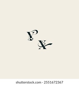 XY letter wedding monogram elegant fancy curve logo bold and hairline initial