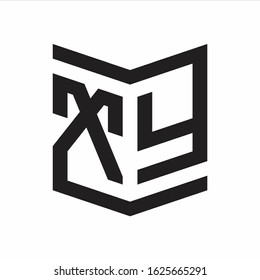 XY Logo Emblem Monogram With Shield Style Design Template Isolated On white Background